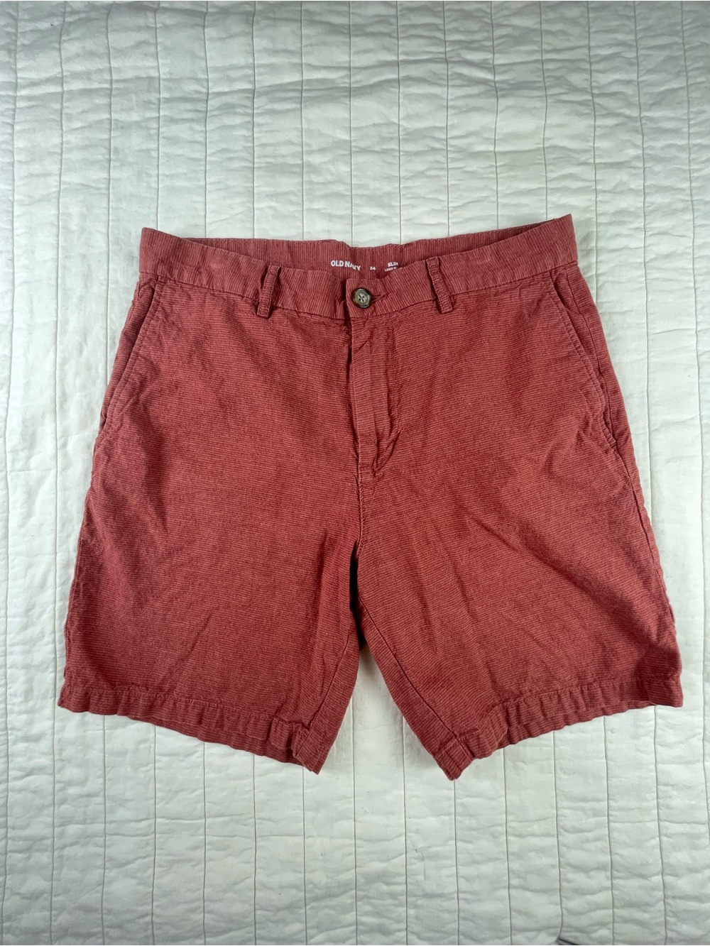 Old Navy Men's Brick Red Linen Cotton Casual Shorts 34W